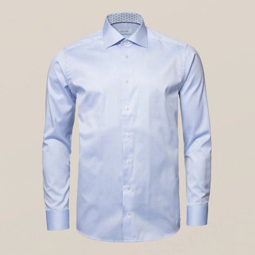 Eton Contemporary Fit - Light Blue shirt with patterned collar