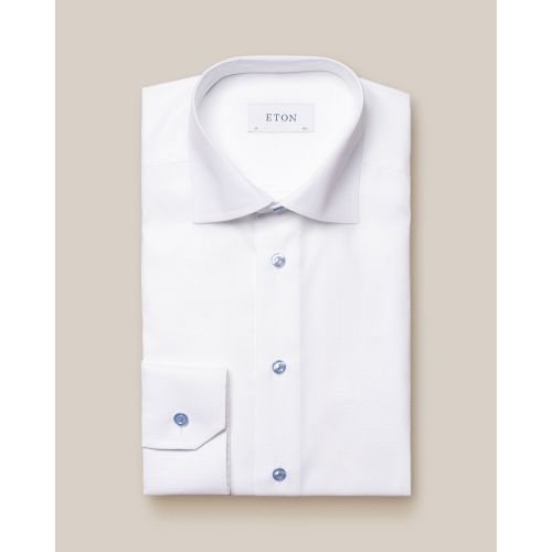 Eton Slim Fit - White Semi Solid Whill Shirt