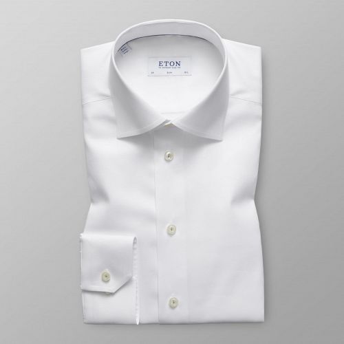 White Twill Shirt - Floral Embroidery