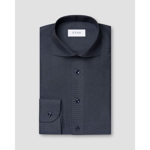 Eton Contemporary Fit - Navy blue Semi Solid Signature Dobby Shirt